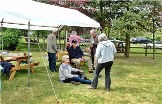 9. Members by the gazeebo